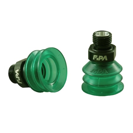 Fipa Bellows vacuum cup diam. 21 mm, Monoflex  green 50 Degrees, fitting G1/8-male 20.021.147.22